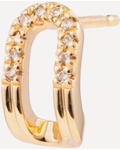 Hirotaka 10ct Gold Beluga Oblong Diamond Stud Earring - White