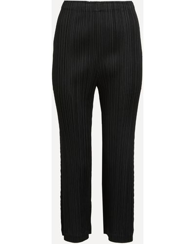 Pleats Please Issey Miyake Women's Thicker Flared Pleated Pants 1 5 - Black