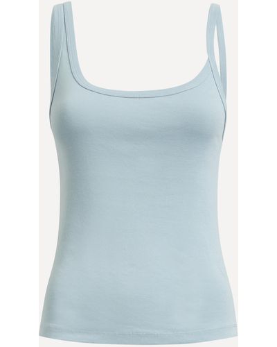 St. Agni Women's Cotton Asymm Tank Top - Blue