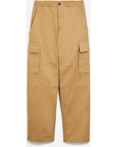 Marni Mens Gabardine Workwear Cargo Trousers 40/50 - Natural