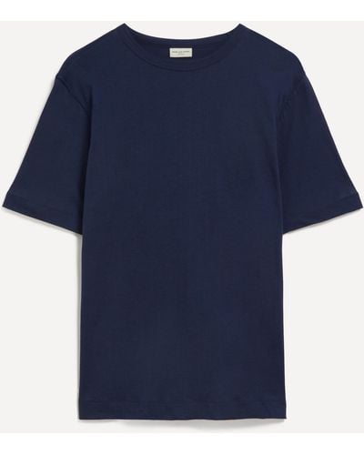 Dries Van Noten Mens Short Sleeve Cotton T-shirt - Blue