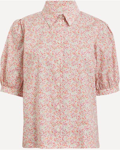 Liberty Women's Phoebe Tana Lawn Cotton Puff-sleeve Shirt Xs - Pink