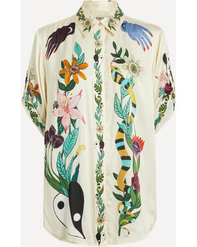 ALÉMAIS Women's X Meagan Boyd Printed Silk Shirt 12 - Natural