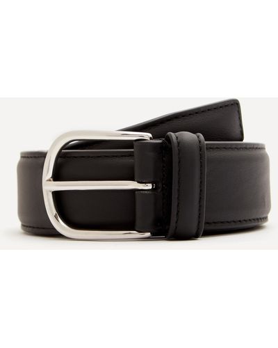 Anderson's Mens Stitch-trimmed Nappa Leather Belt - Black