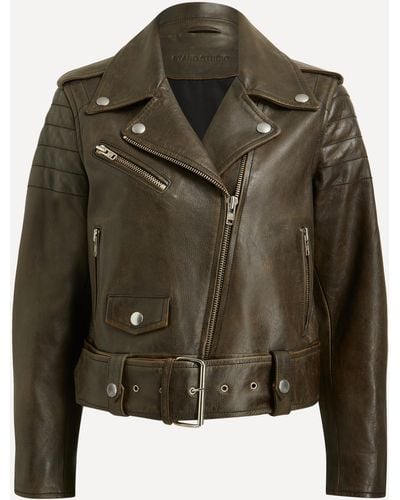 Stand Studio Women's Icon Mc Leather Biker Jacket 8 - Green