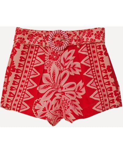 FARM Rio Women's Flora Tapestry Red Shorts 30