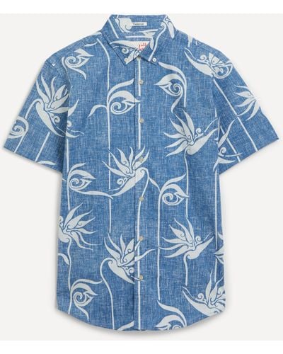 Reyn Spooner Mens Personal Paradise Spooner Cloth Shirt - Blue