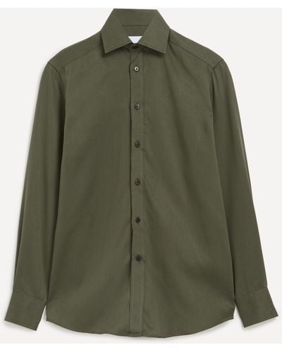 With Nothing Underneath Women's The Boyfriend Khaki Shirt 10 - Green