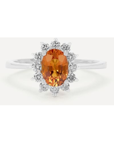 Kojis 18ct White Gold Orange Sapphire Cluster Ring