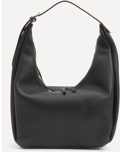 Totême Women's Belt Hobo Black Grain Leather Shoulder Bag One Size