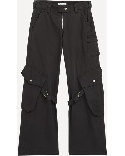 Acne Studios Women's Cargo Canvas Trousers 10 - Black