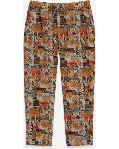 Wax London Mens Kurt Aztec Jacquard Pants - Multicolour