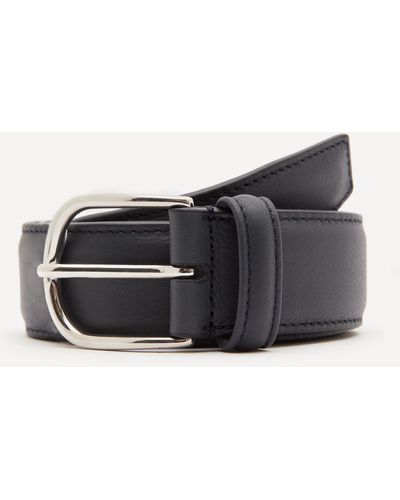 Anderson's Mens Stitch-trimmed Nappa Leather Belt - Black