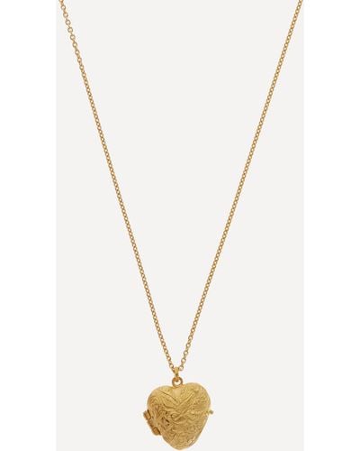 Alex Monroe Gold-plated Victoriana Keepsake Heart Locket Necklace One Size - Blue