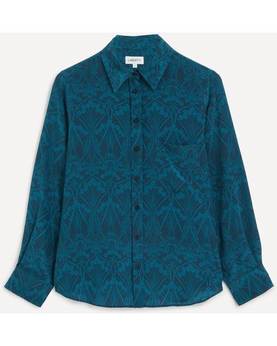 Liberty Women's Nouveau Ianthe Relaxed Silk Shirt - Blue