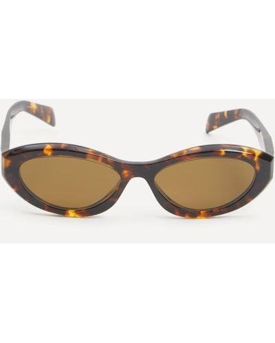 Prada Women's Oval Acetate Sunglasses One Size - Natural