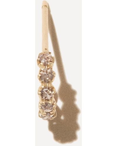 Pascale Monvoisin 9ct Gold Ava Diamond Hoop Earring - Metallic