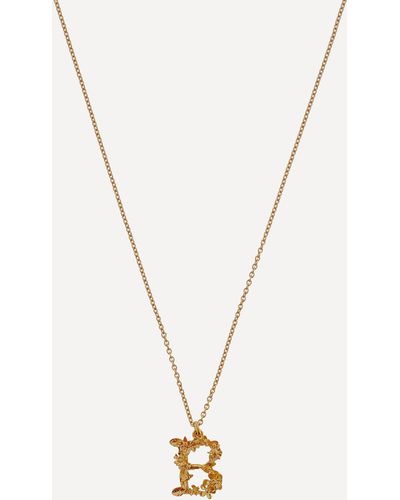 Alex Monroe Gold-plated Floral Letter B Alphabet Necklace One Size - Metallic