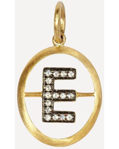 Annoushka 18ct Yellow Gold And Diamond E Pendant - Metallic