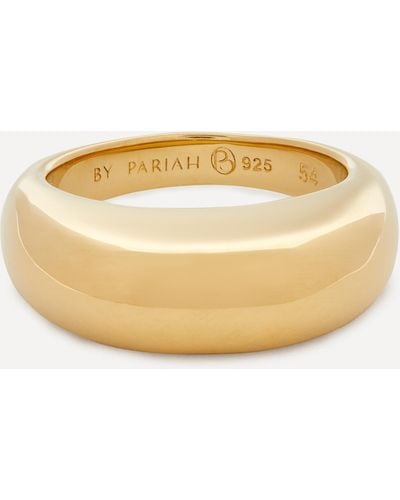 BY PARIAH 14ct Gold Plated Vermeil Silver The Curve Ring 50 - White