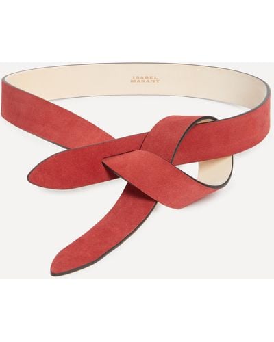 Isabel Marant Women's Leather Lecce Knotted Belt - Red