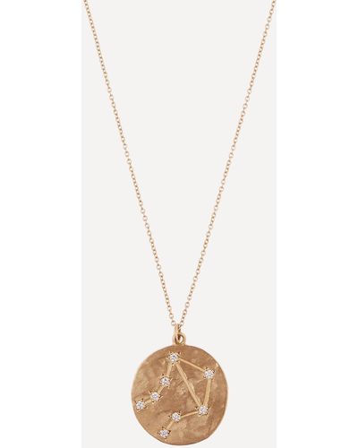 Brooke Gregson 14ct Gold Libra Astrology Diamond Necklace One Size - Metallic
