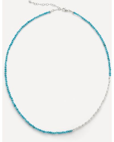 Monica Vinader Sterling Silver Mini Nugget Gemstone Beaded Necklace - White