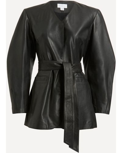 ALIGNE Women's Margaret Leather Blazer 12 - Black