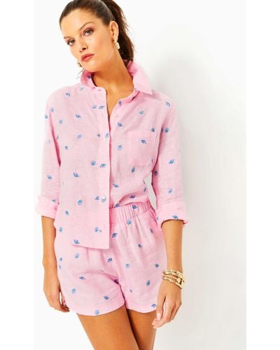 Lilly Pulitzer Coralynn Button Down Shirt - Pink