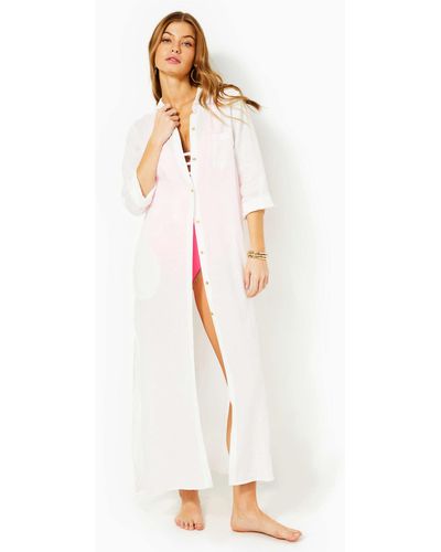 Lilly Pulitzer Natalie Linen Maxi Cover-up - White