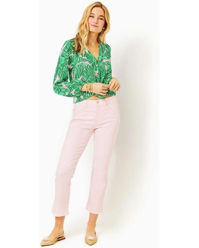 Lilly Pulitzer 27" Annet High Rise Crop Flare Pant - Green