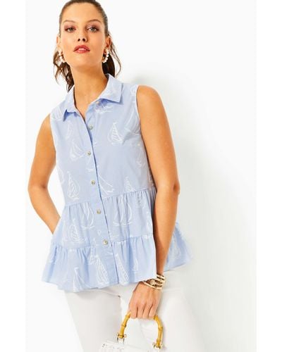 Lilly Pulitzer Breah Sleeveless Top - Blue