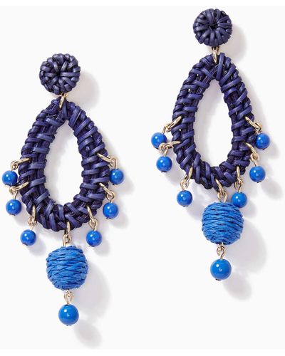 Lilly Pulitzer Raffia Earrings - Blue