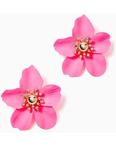 Lilly Pulitzer Oversized Orchid Earrings - Pink