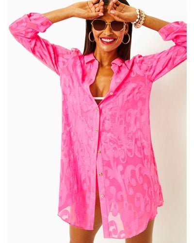Lilly Pulitzer Natalie Shirtdress Cover-up - Pink