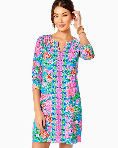 Lilly Pulitzer Women's Upf 50+ Nadine Chillylilly Dress Size 2xs, Rose To The Occasion Engineered Chilly L - Blue
