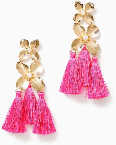 Lilly Pulitzer Via Flora Tassel Earrings - Pink