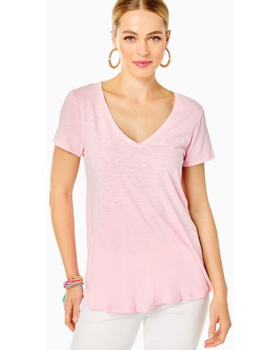 Lilly Pulitzer Etta V-neck Cotton Top - Pink