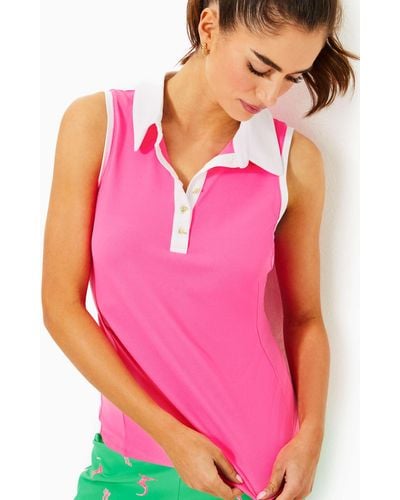 Lilly Pulitzer Upf 50+ Luxletic Imara Polo Top - Pink