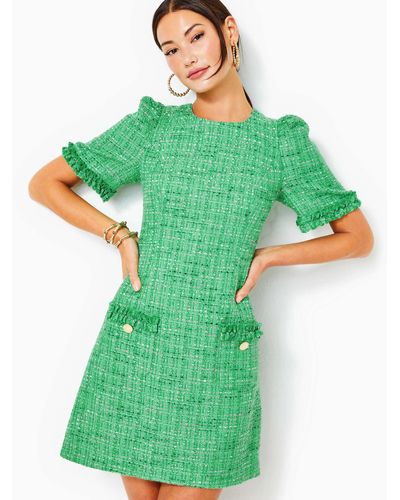 Lilly Pulitzer Ryner Boucle Tweed Shift Dress - Green
