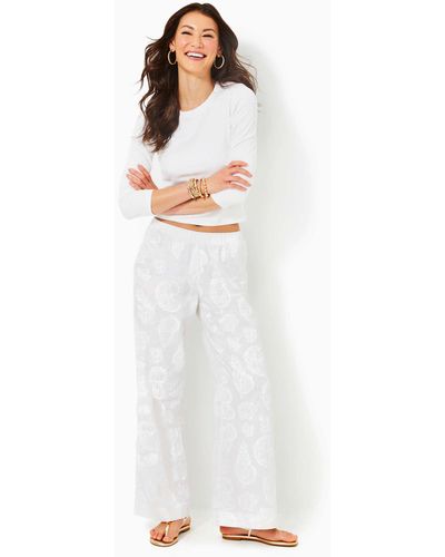 Lilly Pulitzer 31" Daylen Linen Palazzo Pant - White