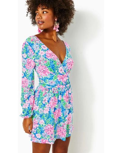 Lilly Pulitzer Riza Long Sleeve Romper - Blue