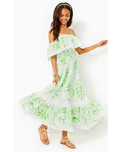 Lilly Pulitzer Quinlee Embroidered Maxi Dress - Green