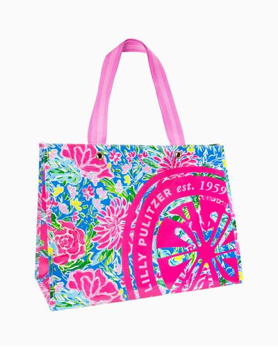 Lilly Pulitzer Women's Getaway Packable Tote Bag, Dive Bar - Pink