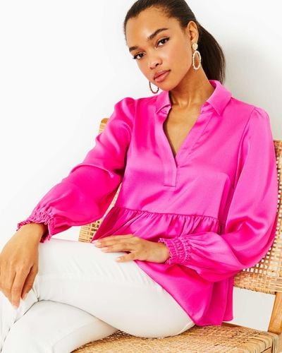Lilly Pulitzer Jaylene Long Sleeve Lilly Top - Pink