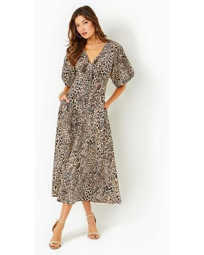Lilly Pulitzer Clairanne Elbow Sleeve Maxi Dress - Natural