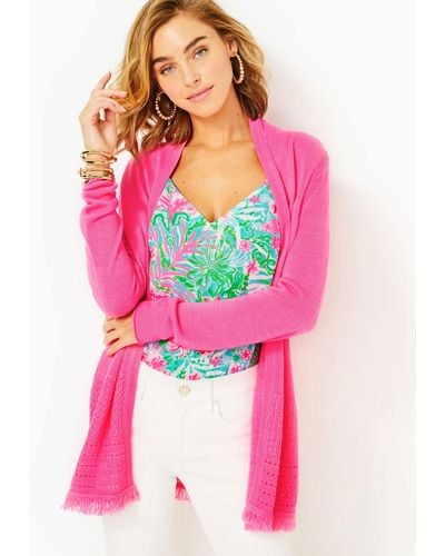 Lilly Pulitzer Noble Fringe Cardigan - Pink