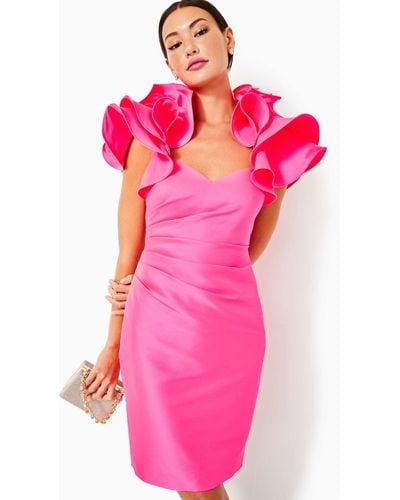 Lilly Pulitzer X Badgley Mischka Honor Ruffle Dress - Pink