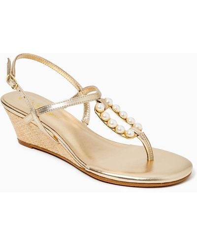 Lilly Pulitzer Good As Gold Pearl Wedge - White