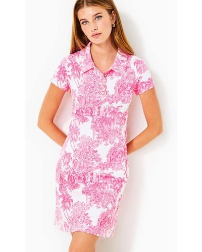 Lilly Pulitzer Upf 50+ Luxletic Frida Scallop Polo Dress - Pink